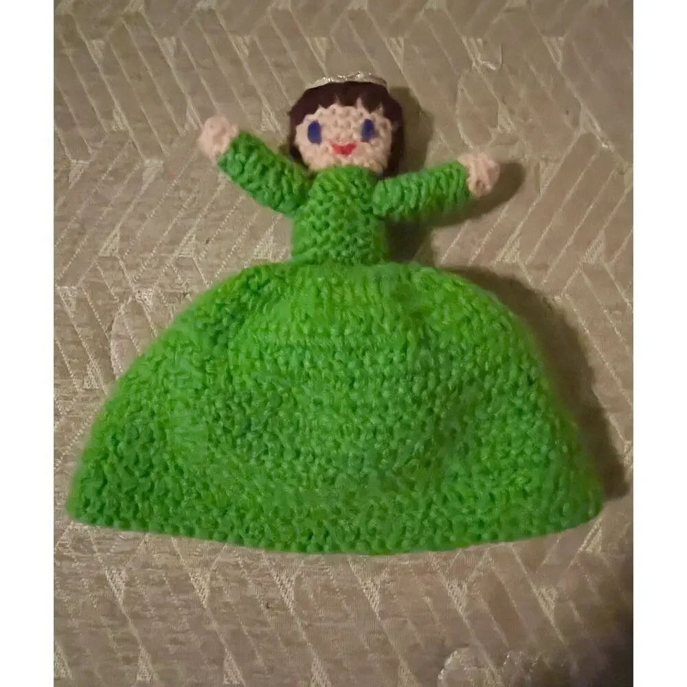 Handmade Crochet Topsy Turvy Flip Doll Pattern Knit Girl Princess Maid Brunette